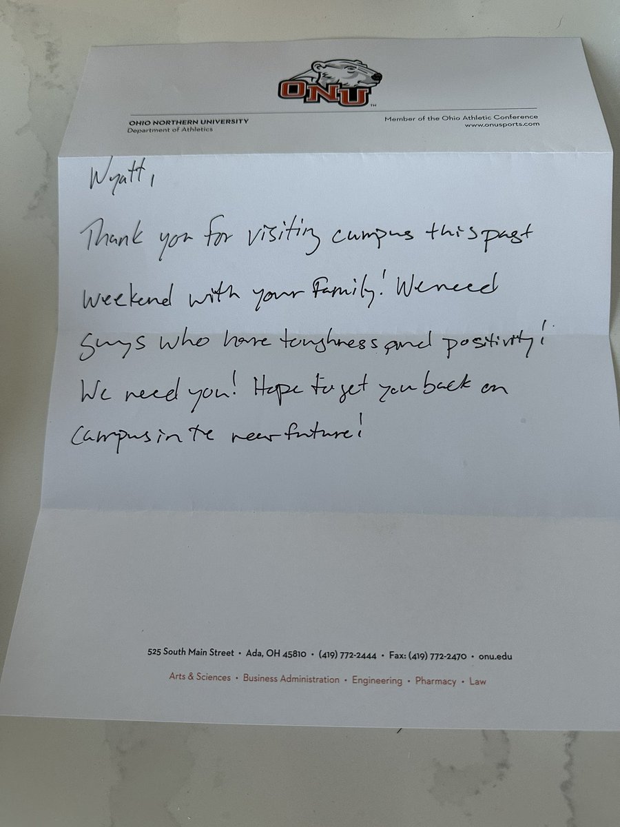 Thanks for the love from <a href="/OhioNorthernFB/">Ohio Northern Football</a> and <a href="/CoachVThomas/">Von Thomas</a>