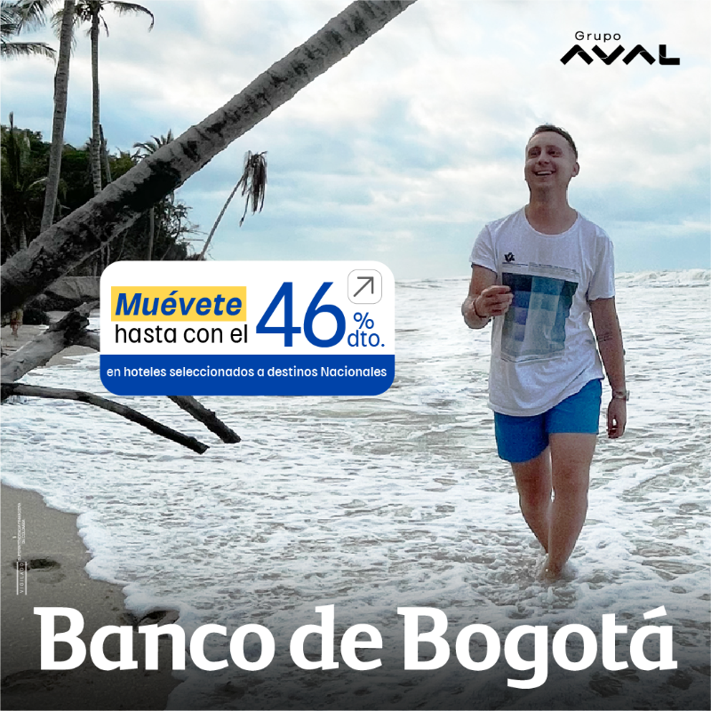 BancodeBogota's tweet photo. 🚨✈️Viaja con tu tarjeta de Crédito Banco de Bogotá y recibe un 12% de descuento adicional 🤯 en reservas de hotel, tours, traslados, renta de autos y seguros 🚨 ¡Qué esperas, solicítala ahora!
#CambiandoContigo