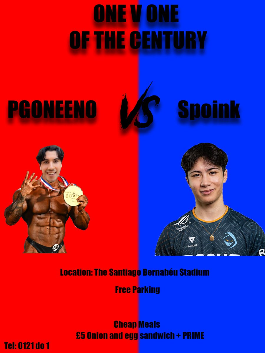 🚨GGET TICKETS NOW!!!🚨
👑PGOneeno👑🆚🤮Spoink🤮
Might acc be punching below mans weight here but man's calling out THE ONE, THE ONLY <a href="/SpoitR6/">Spoit</a>... MAN KNOWS he don't want the smoke... Get YOUR tickets NOW (Willy you play on controller btw 👍) (rts appr x)