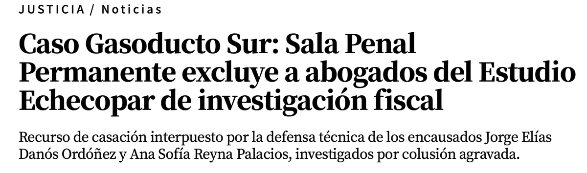 franco_garciaL's tweet photo. La @FiscaliaPeru a como dé lugar ha perseguido el tipo penal de #Colusión sólo para sentenciar a #Toledo. Incluso denunciaron a 2 abogados inocentes (Jorge Danos y Ana Reyna del estudio #Echecopar), un despropósito q la Corte Suprema del @Poder_Judicial_ no permitió. https://t.co/unXp4XIUEN