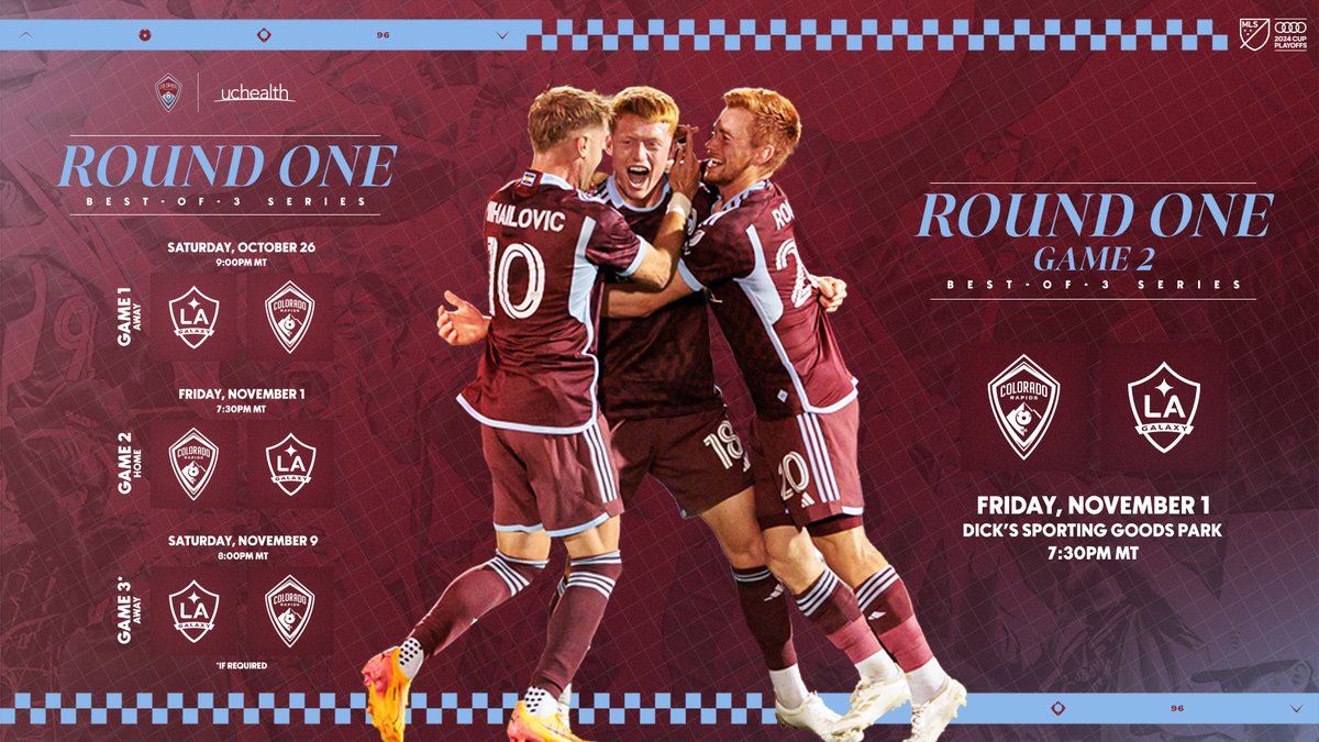 The Colorado Rapids are back in the Audi 2024 MLS Cup Playoffs! Join us at Dick’s Sporting Goods Park on Friday, November 1 at 7:30 p.m. as the Rapids take on the LA Galaxy in Game 2 of Round One. Secure your tickets today: dpsfoundation.org/special-offers…