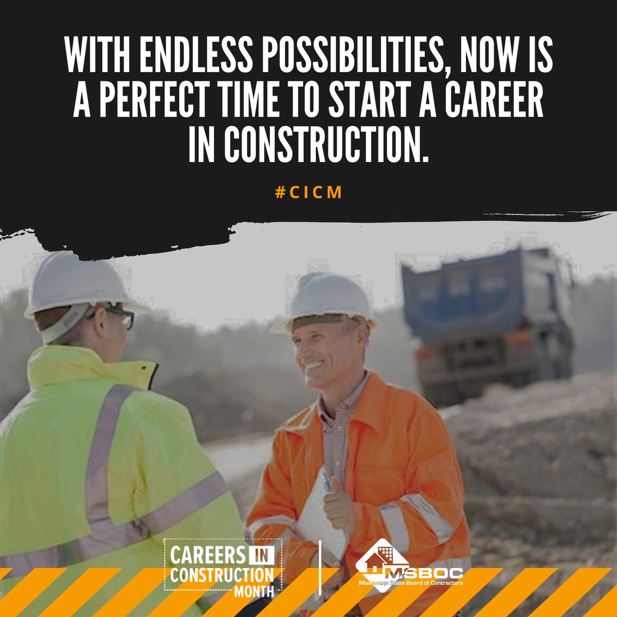 _MSBOC's tweet image. Did you know October is Careers in Construction Month? Discover the high-paying, high-skilled opportunities in the #construction industry! #CICM