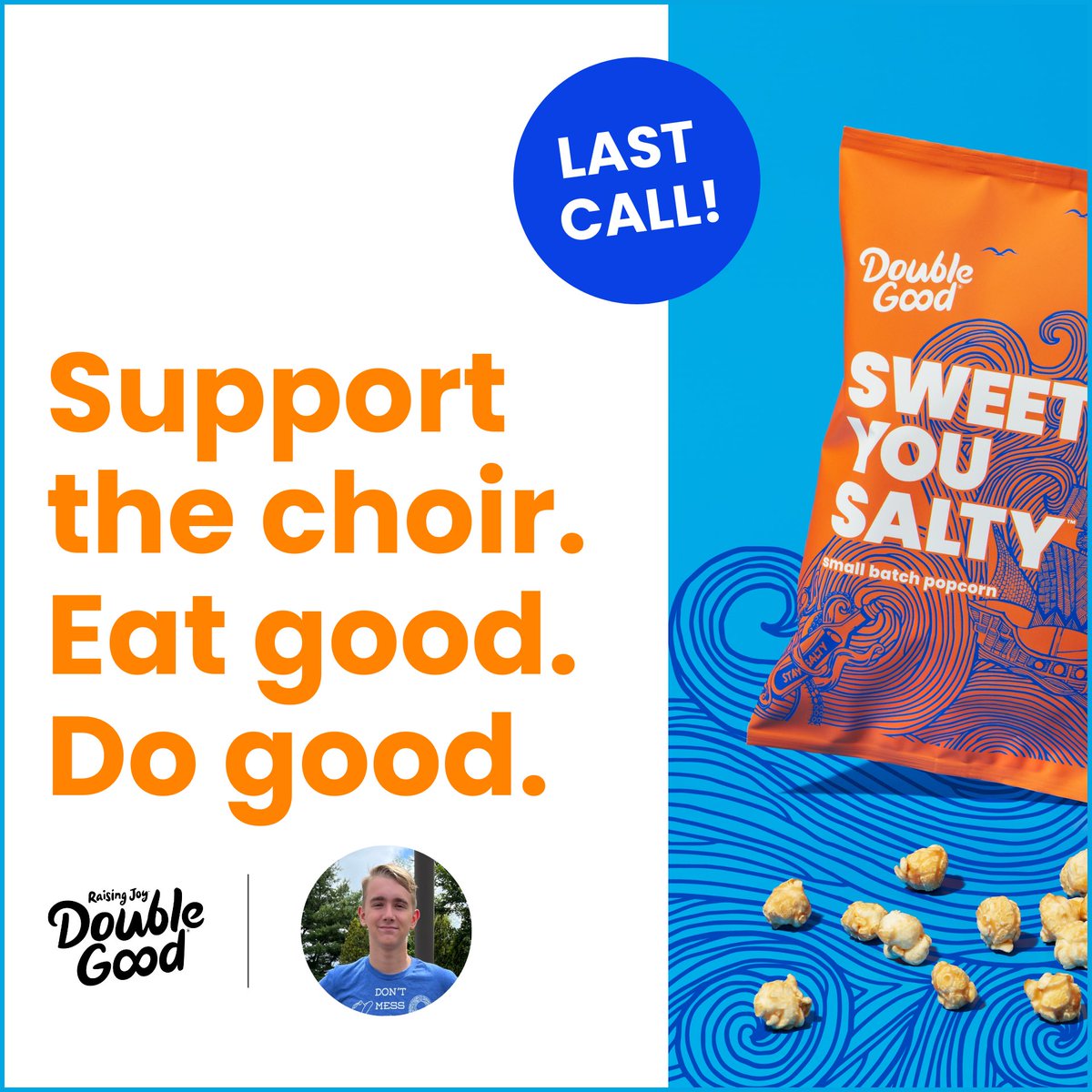 Last year after participating in the musical, my teenage son decided to join choir and show choir. They’re taking their first trip in April 🎶

If you like popcorn and want to support the arts, visit popup.doublegood.com/s/2o1h5k5f before Tuesday at 5 Eastern 🙌🍿❤️