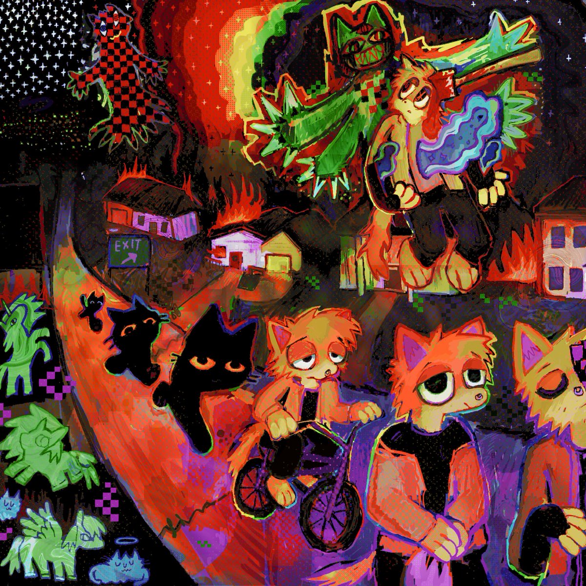 FHU_leaks's tweet photo. My new Floridian Homicide Unit album is called “I Love It Here, I Have Everything I Need, and All My Friends Love Me”. It will come out this Friday (10/25). It will be available on streaming and on bandcamp where I will also be selling cassette tapes. 

Cover art by @Vemrill https://t.co/2KusiHrfAP