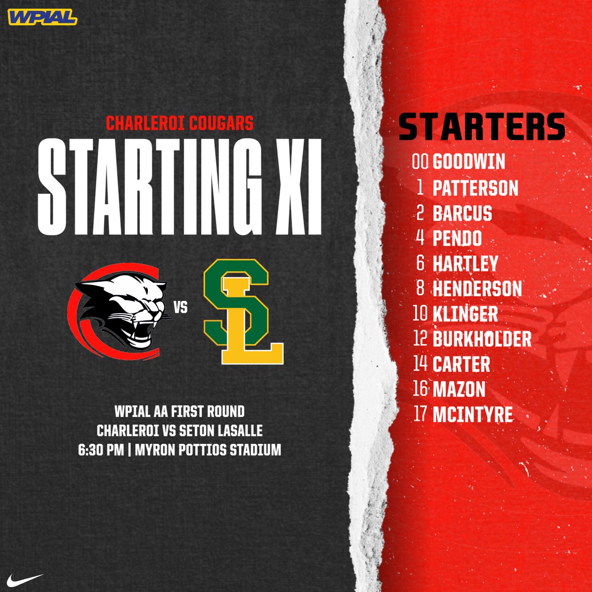 Tonight’s  Starting XI  v <a href="/SLSRebelSoccer/">Seton LaSalle Soccer</a> 

<a href="/MVI_sports/">MVI Sports</a> 
<a href="/pghsoccernow/">Pittsburgh Soccer Now</a> 
<a href="/AthleticsCasd/">CASD Athletics</a>
<a href="/live_mvi/">MVI Live</a>
<a href="/wpial7/">WPIAL</a>