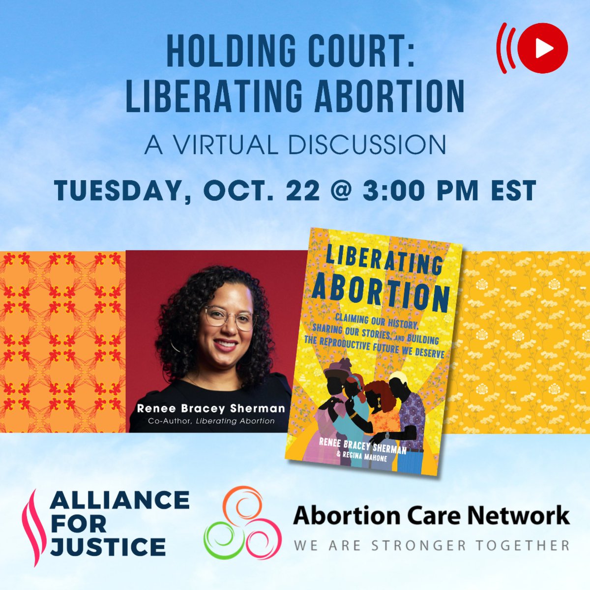 RBraceySherman's tweet photo. @AFJustice &amp; @AbortionCare will be hosting me for a #LiberatingAbortion convo TOMORROW on YouTube and StreamYard at 3:00 PM EST. Both these orgs are doing essential work towards a liberated future &amp; I’m so excited to be partnering with them. Hope to see some familiar faces! 🤗 ✨ https://t.co/b6gvVJ5u3R