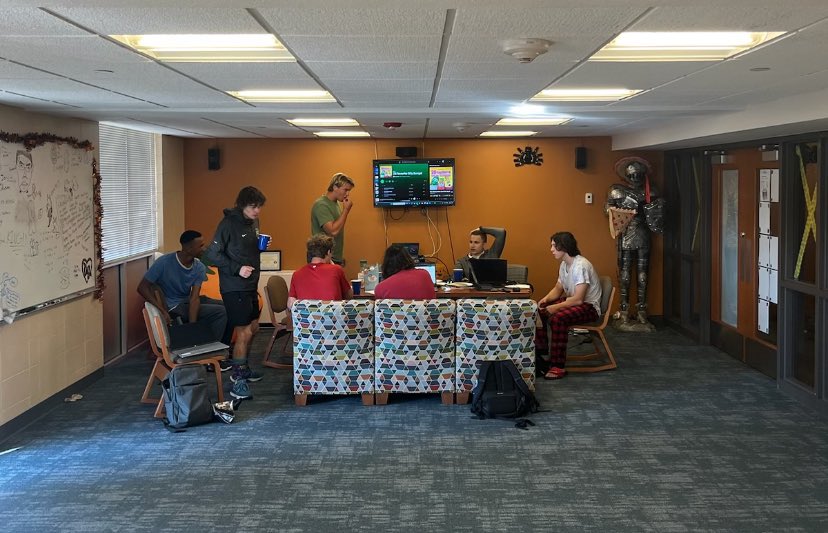 Chem lecture got cancelled, so we did what any sensible people would do…we made breakfast for the masses! 
(Early Oct)