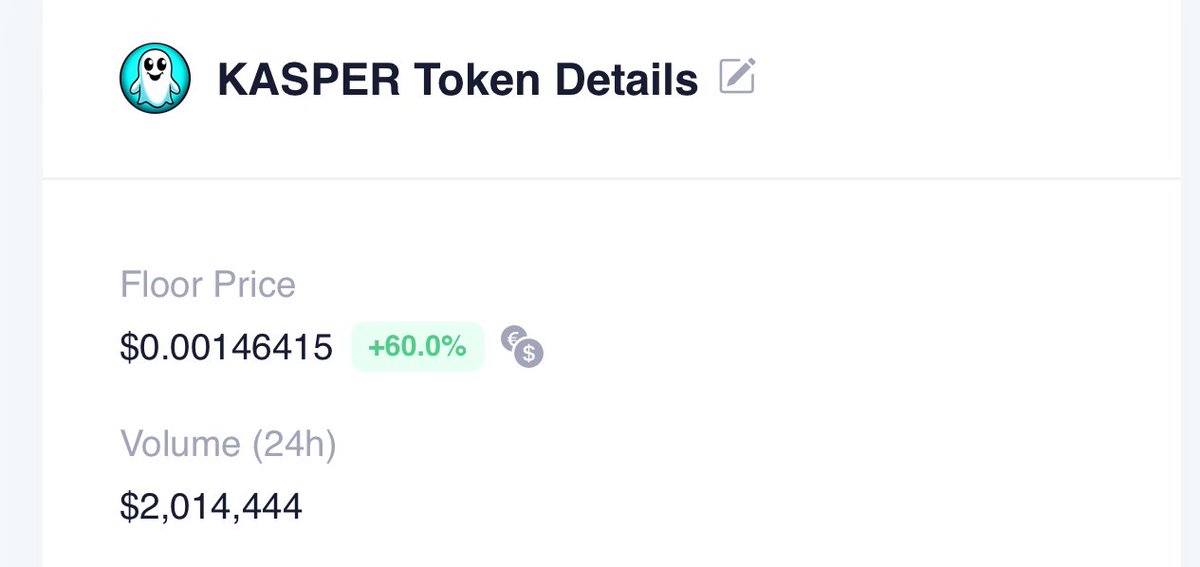 🚨BOO-LISH NEWS🚨

$KASPER just ghosted past $2 million in daily volume 👻

🎉 But we’re not stopping there! Don’t forget about the ongoing KuCoin and ChangeNOW fundraiser—let’s get $KASPER listed and flying even higher! 🚀 

Every donation counts 💎 

$KASPER the Ghost of $KASPA