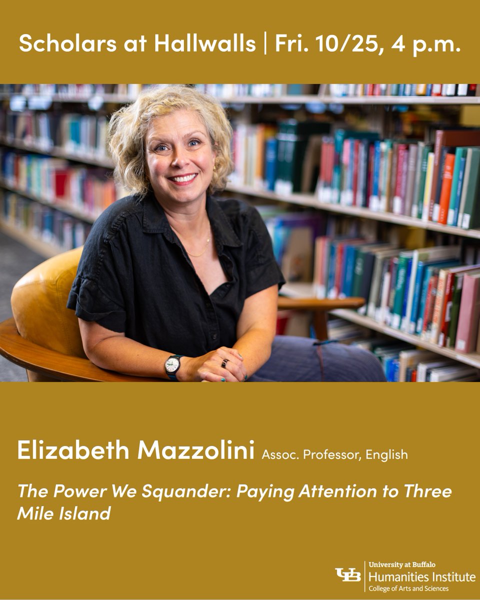 Scholars@Hallwalls: Elizabeth Mazzolini
Friday, Oct. 25, 4 p.m.
Hallwalls Contemporary Arts Center (341 Delaware Ave., Buffalo, NY 14202)

FREE AND OPEN TO THE PUBLIC