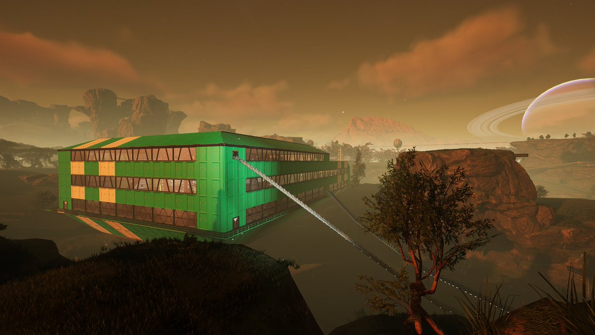 cinnamonvector's tweet image. I'm really enjoying Satisfactory. I love the pace of the game and the  way it doesn't dominate my time. When I play I just have a discrete goal  which usually takes a couple of hours. This evening I made a computer  factory. I really enjoy making the factories look nice too!