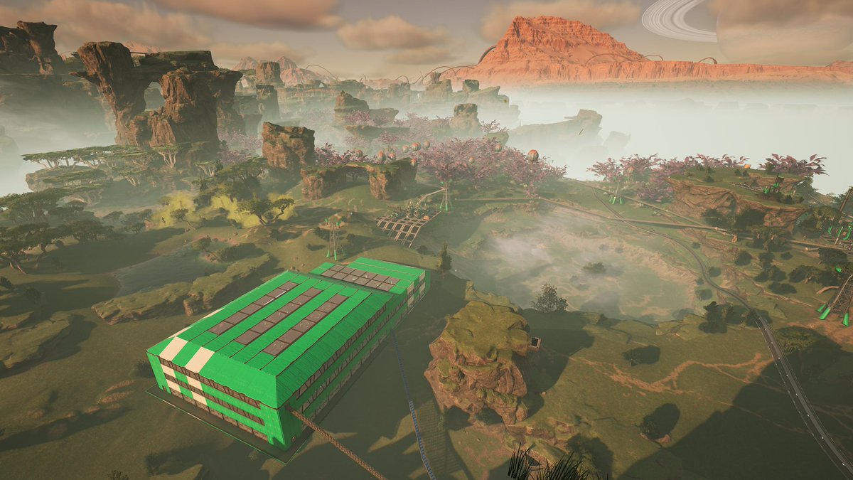 cinnamonvector's tweet image. I'm really enjoying Satisfactory. I love the pace of the game and the  way it doesn't dominate my time. When I play I just have a discrete goal  which usually takes a couple of hours. This evening I made a computer  factory. I really enjoy making the factories look nice too!