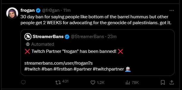 Krystalgemz01's tweet photo. @DrewPavlou @fr0gan She got a 30 day ban.  I feel she should have gotten a perm ban. https://t.co/AVytQkJUrY
