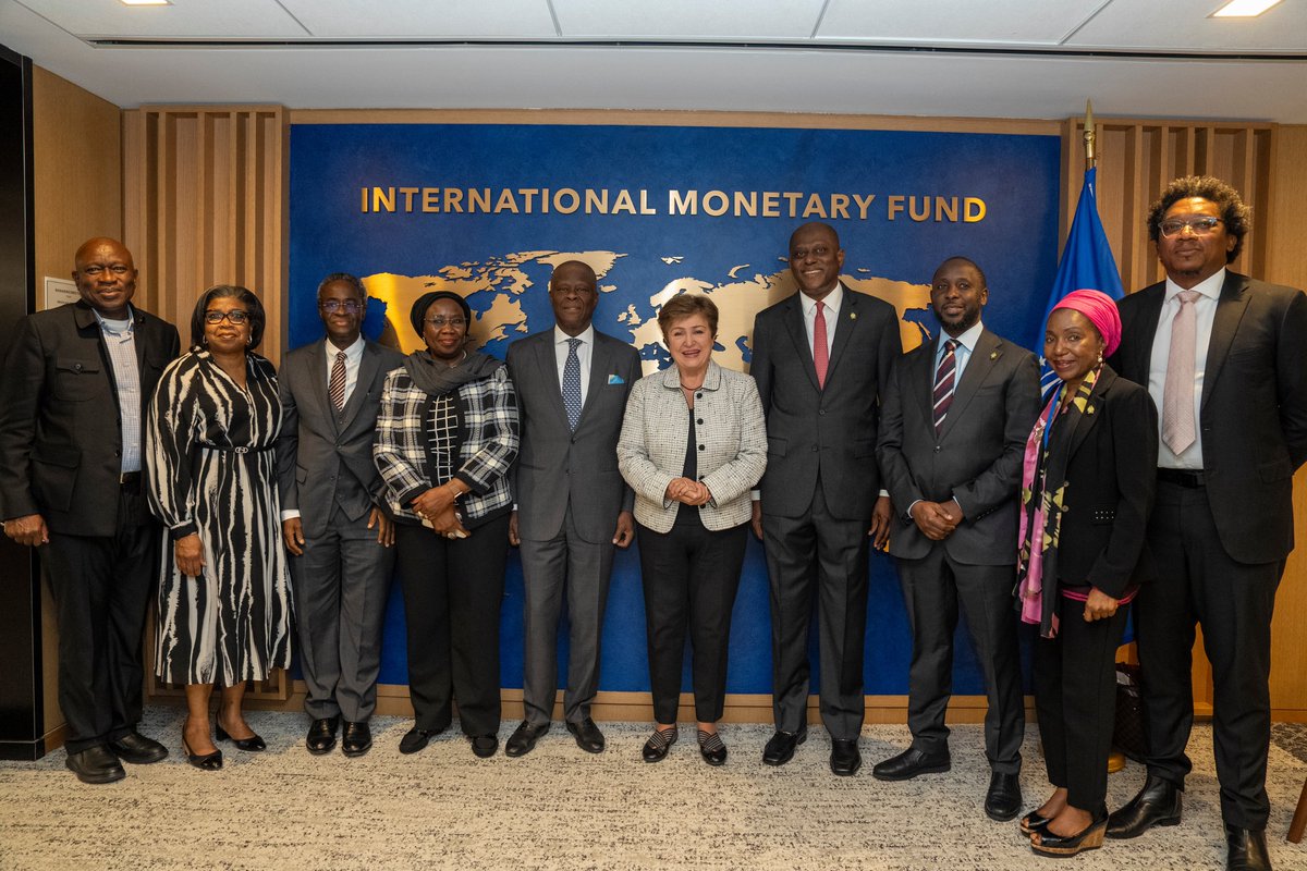 Kristalina Georgieva (@kgeorgieva) on Twitter photo Good to meet with <a href="/FinMinNigeria/">Federal Ministry of Finance</a> Minister Edun and Nigerian <a href="/cenbank/">Central Bank of Nigeria</a> Governor Cardoso and their teams. We discussed 🇳🇬's growth outlook, the importance of social protection, and progress under the reform agenda. Good to meet with <a href="/FinMinNigeria/">Federal Ministry of Finance</a> Minister Edun and Nigerian <a href="/cenbank/">Central Bank of Nigeria</a> Governor Cardoso and their teams. We discussed 🇳🇬's growth outlook, the importance of social protection, and progress under the reform agenda.