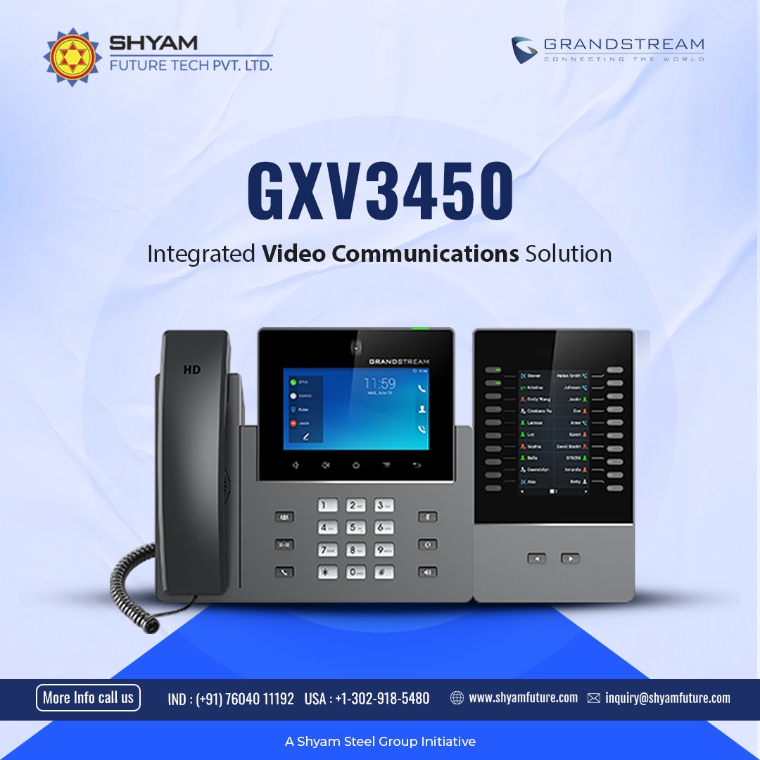 shyamfuturetech's tweet image. The GXV3450 IP Video Phone for Android offers a 16-line IP video phone, multi-platform video collaboration, and Android tablet functionality—all in one powerful device! Boost your business communications today.

#VideoPhone #IPVideoPhone #UnifiedCommunications #AndroidTablet #SFT
