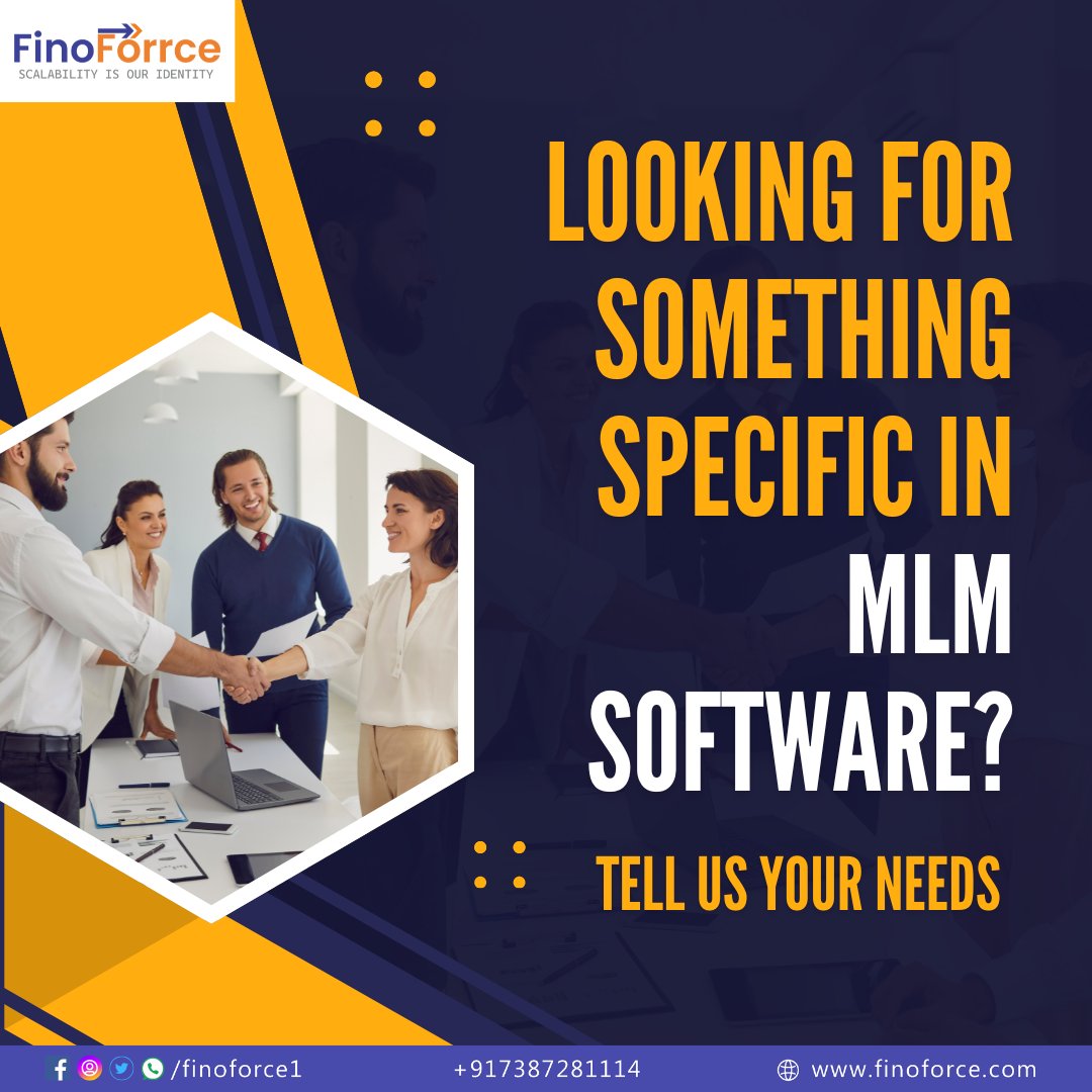 FinoForce's tweet photo. π Looking for something specific in MLM software?
Letβs chat about your unique needs and find the perfect solution for your business! πΌ
https://t.co/cqZQ6LlSWd
#MLMSoftware #CustomSolutions #NetworkMarketing #BusinessGrowth #MLMTools #LetsTalk #BusinessSolutions #finoforce https://t.co/AOSpekQ3YY