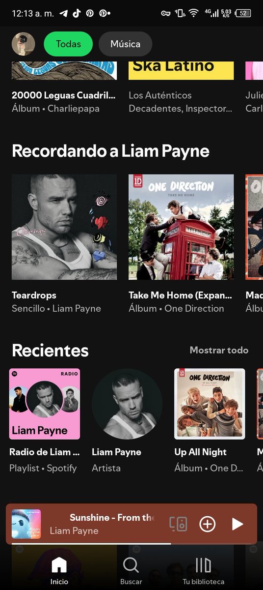 Mi Spotify estos últimos 5 días 💔#Liam_Payne