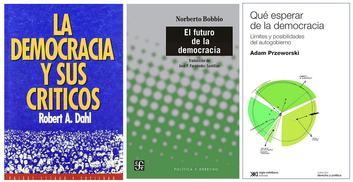 GerardoMunck's tweet photo. Si tienes tiempo para leer sólo tres libros sobre democracia, estos son los que te sugiero que leas.

Descarga de Dahl: https://t.co/Uaq1SIayQx

Descarga de Bobbio: https://t.co/f6biqIfzBv

Descarga de la introducción de Przeworski: https://t.co/9UPAeaDjpP https://t.co/EWC4U7hF1z
