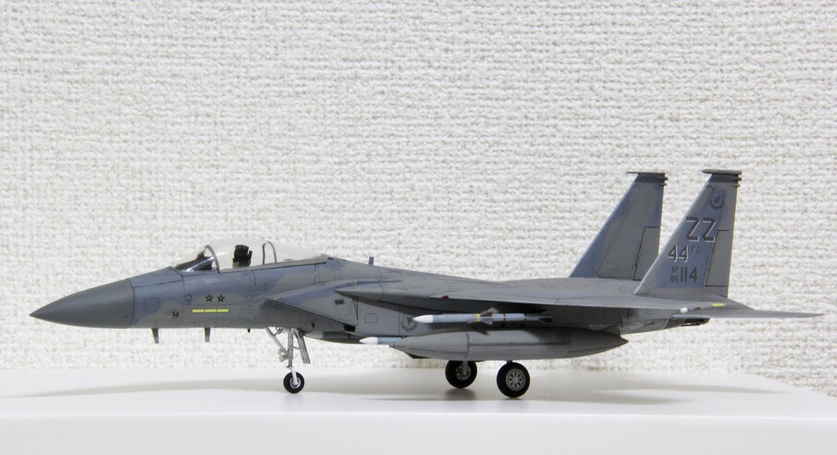 gfinthebase's tweet image. お気に入りなので、再撮影🤩
最初は暗すぎると思っていたF-15C/D専用塗料も、こう見るととってもいいですね😁
#ファインモールド #f15c