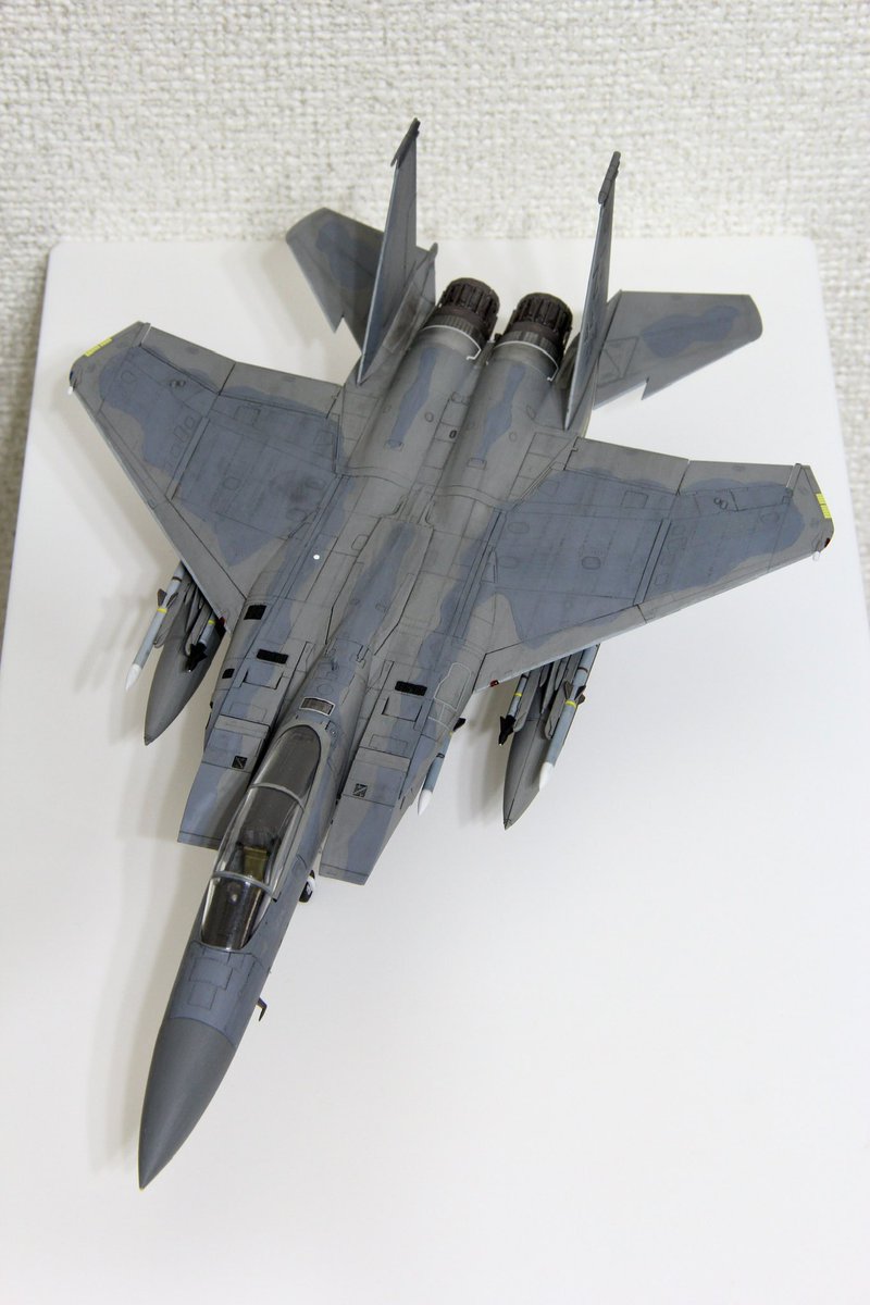 gfinthebase's tweet image. お気に入りなので、再撮影🤩
最初は暗すぎると思っていたF-15C/D専用塗料も、こう見るととってもいいですね😁
#ファインモールド #f15c