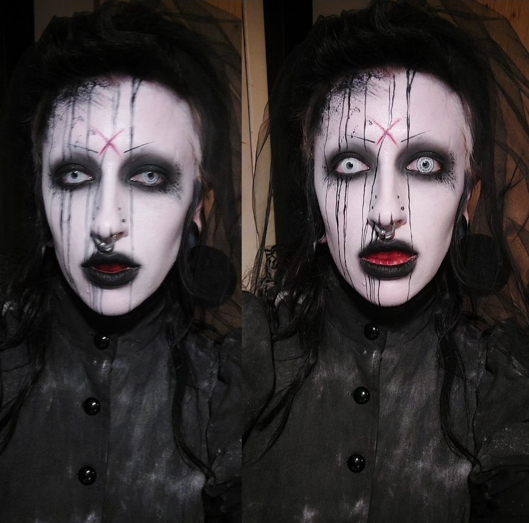 Vampryn_'s tweet photo. my haunt makeup from sunday before i got some terrible news and cried it all off 🥲 https://t.co/ct5iTcsMdL