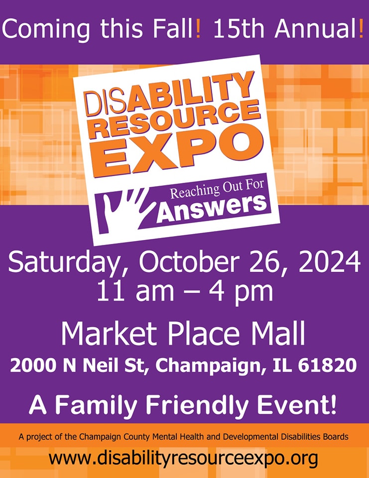 Have you invited your friends to Disability Resource Expo 2024 yet? Please do so. It would be an absolute shame for anyone to miss this wonderful event.

#DisabilityAwareness #Disability #ResourceExpo #Chambana #EastCentralIllinios #Oct26 #SaveTheDate #DisabilityResourceExpo2024
