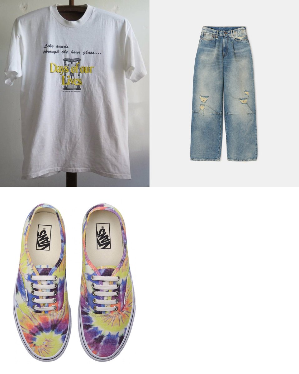 241022 JAEHYUN ‘Unconditional’ - MV Teaser Images #재현 옷

①
👕Columbia Pictures Television 1991 Days of Our Lives Soap Opera Vintage Film T Shirt

R13
WAYNE ARTICULATED KNEE JEAN
₩799,000

VANS 
AUTHENTIC WASHED Tie Dye
$69

#JAEHYUN #재현 #Unconditional