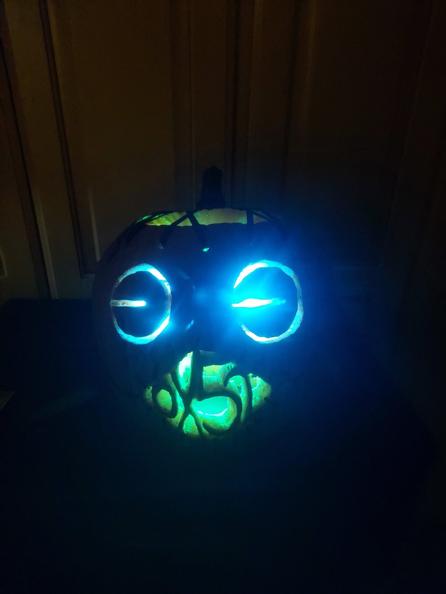 lennetb07's tweet image. Multi colored lit based pepe 0x52 pumpkin. @0x52BasedPepe 

Pictures of pumpkin &amp;amp; process below.