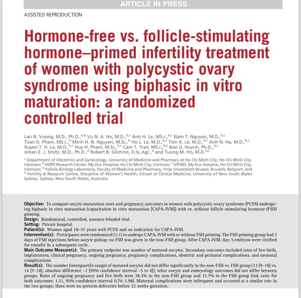 Biphasic IVM as a hormone-free ART for PCOS women