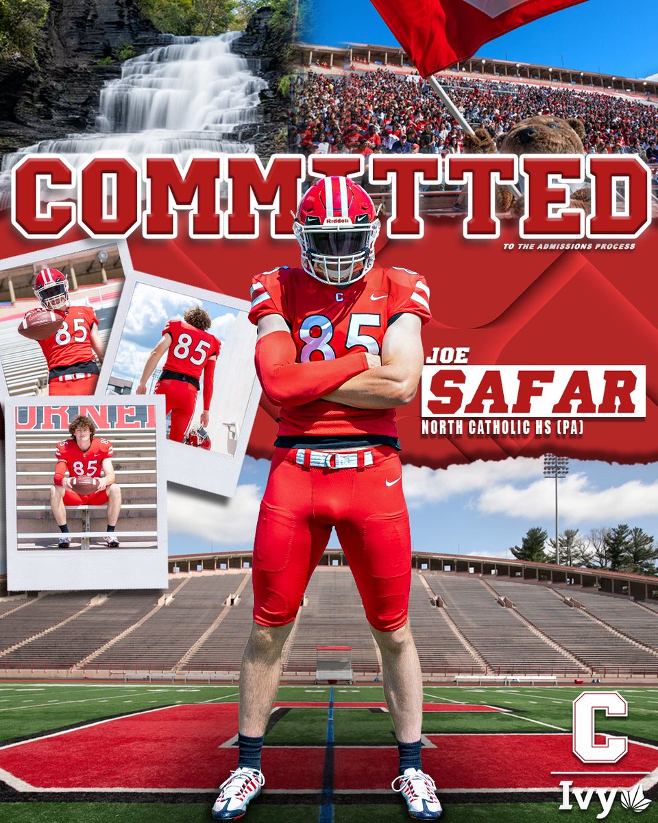 I’m so excited to announce my commitment to Cornell University to continue my education and football career. I want to thank God, all my coaches, friends, and everyone else who’s supported me. Biggest thanks to my coaches at Cornell for this amazing opportunity❤️ #YellCornell