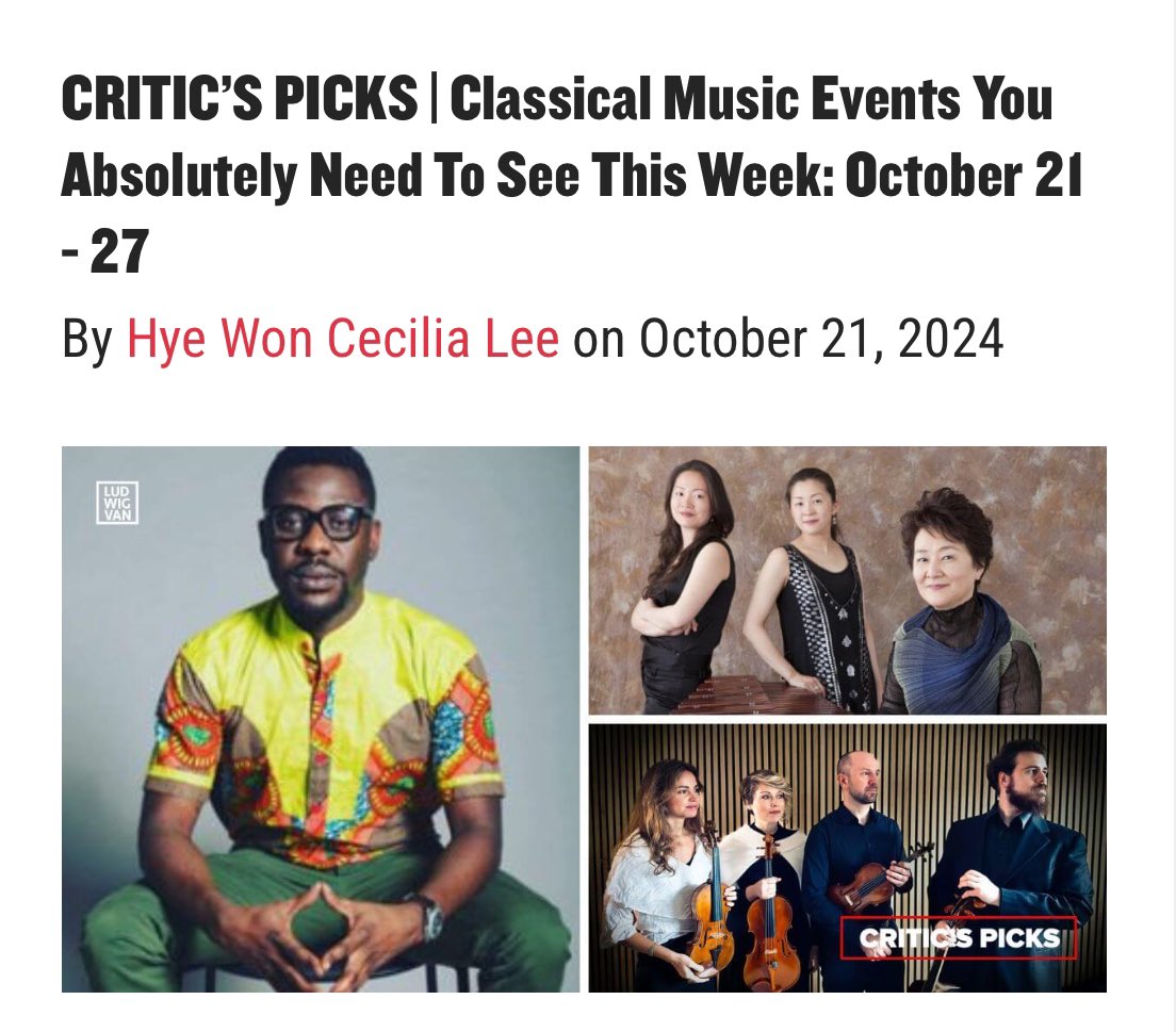 Art of Time Ensemble (@artoftime) on Twitter photo ✨Critic’s Pick Alert ✨
Thank you <a href="/LudwigVanTO/">LUDWIG VAN</a> for naming Sankofa: The Soldier’s Tale Retold as one of your top music events for this week!
See the full list: ludwig-van.com/toronto/2024/1…
Get your tickets: artoftimeensemble.com/sankofa ✨Critic’s Pick Alert ✨
Thank you <a href="/LudwigVanTO/">LUDWIG VAN</a> for naming Sankofa: The Soldier’s Tale Retold as one of your top music events for this week!
See the full list: ludwig-van.com/toronto/2024/1…
Get your tickets: artoftimeensemble.com/sankofa