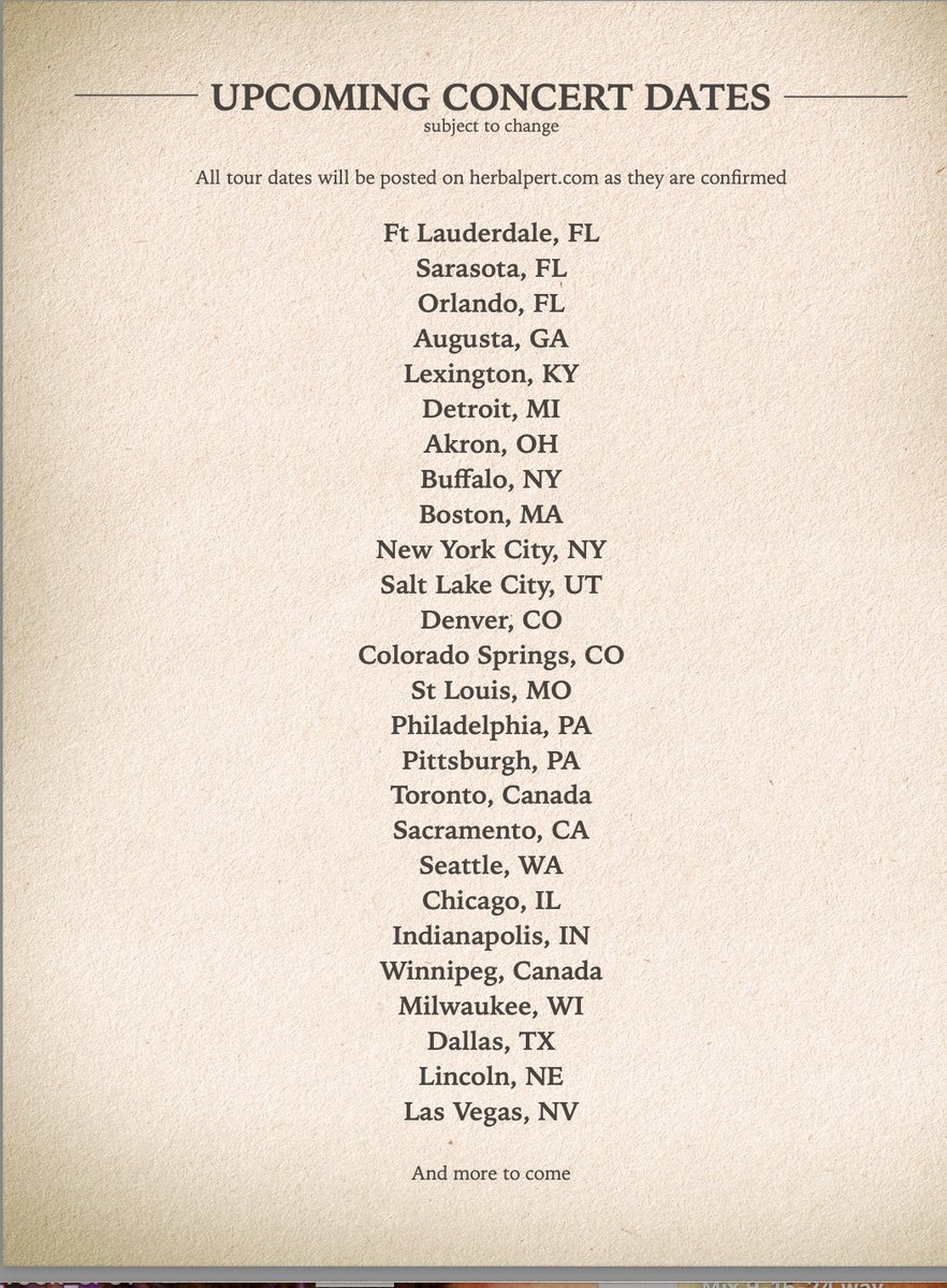 Herb Alpert reforms the iconic Tijuana Brass Band for a once in a lifetime concert tour in 2025. They will be playing all of your favorite Tijuana Brass songs just the way we all remember hearing them when we were growing up!