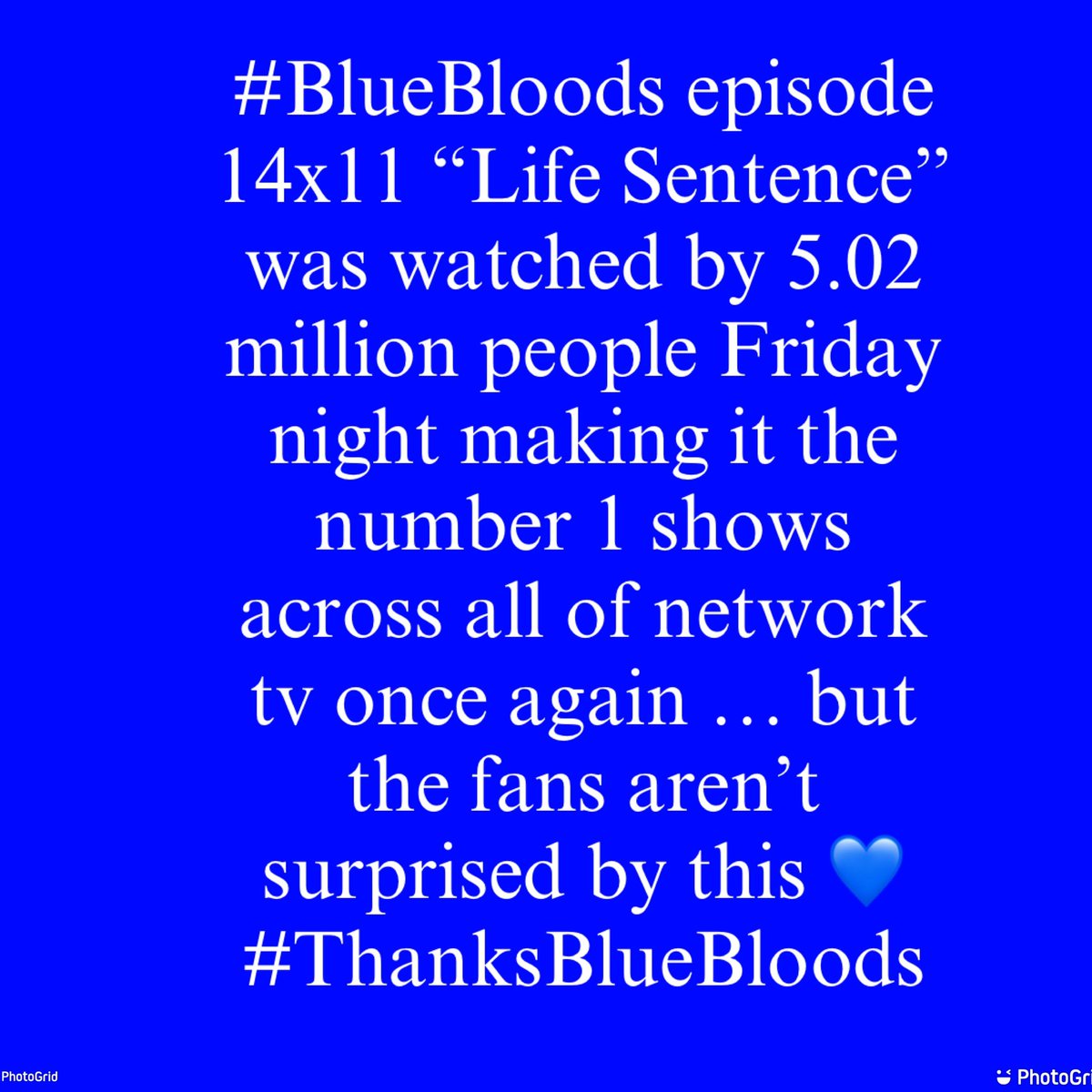 Ratings are in for Friday night premiere of #BlueBloods #ThanksBlueBloods
