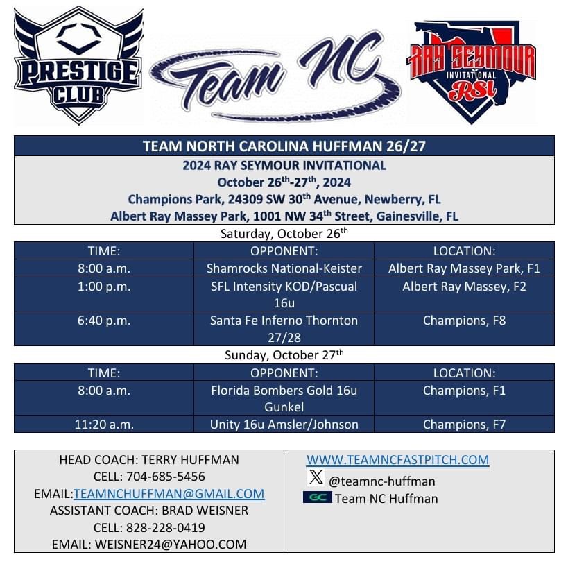 We are excited to be back in Florida this weekend for the Ray Seymour Invitational!
