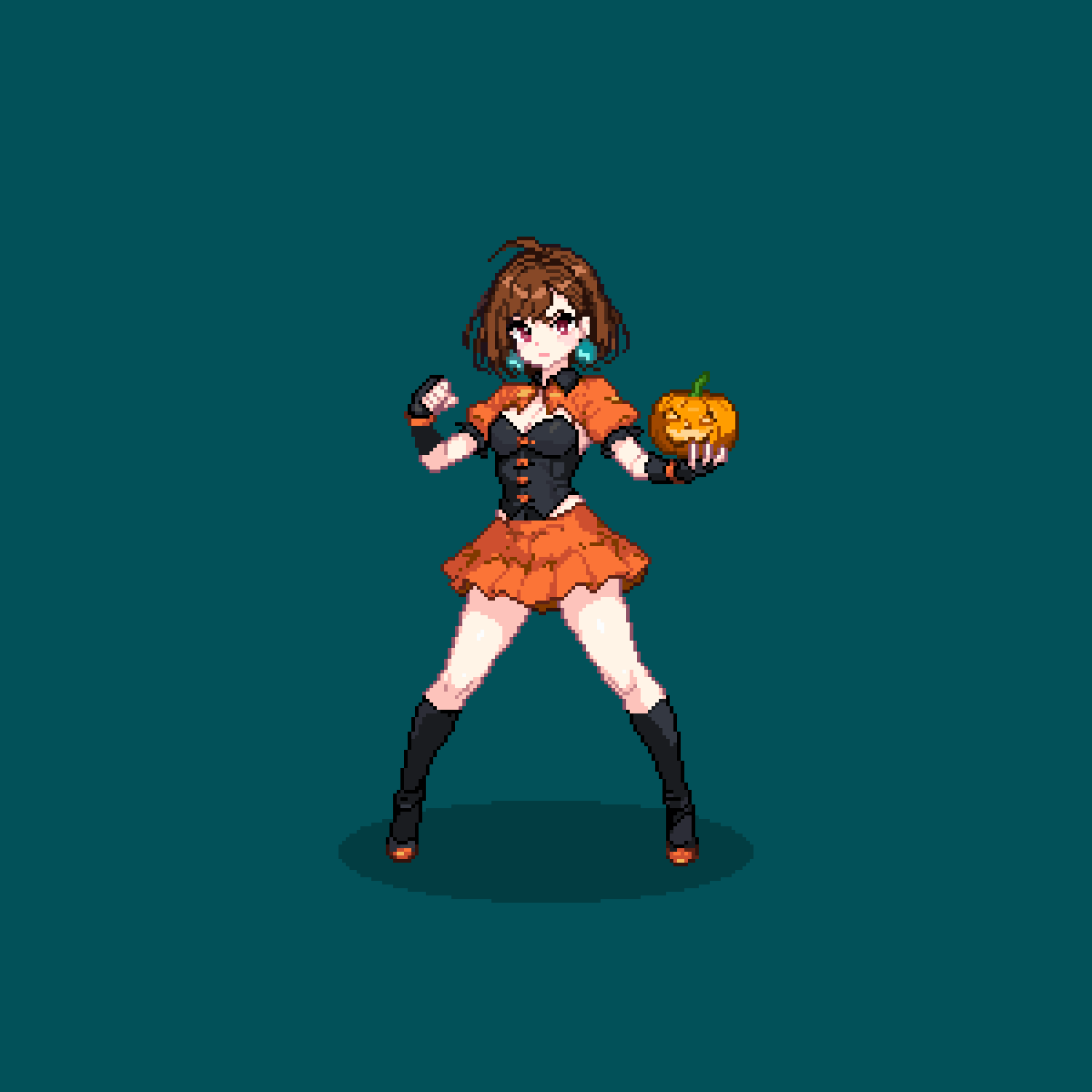 🎃Momo Ayase from「 #Dandadan 」🧡 #pixelart | #ドット絵 | #今月