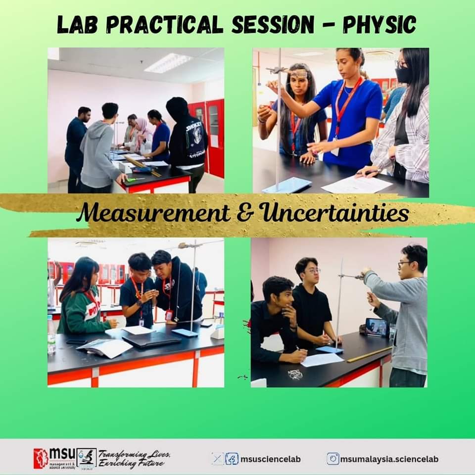 MSUsciencelab's tweet image. The students engaged in hands-on activity, conducting practical measurements and analyzing uncertainties to deepen their understanding of scientific principles. 📏📐

#msuscienelab 
#msumalaysia 
#engineeringstudent 
#physiclab 
#go2MSU