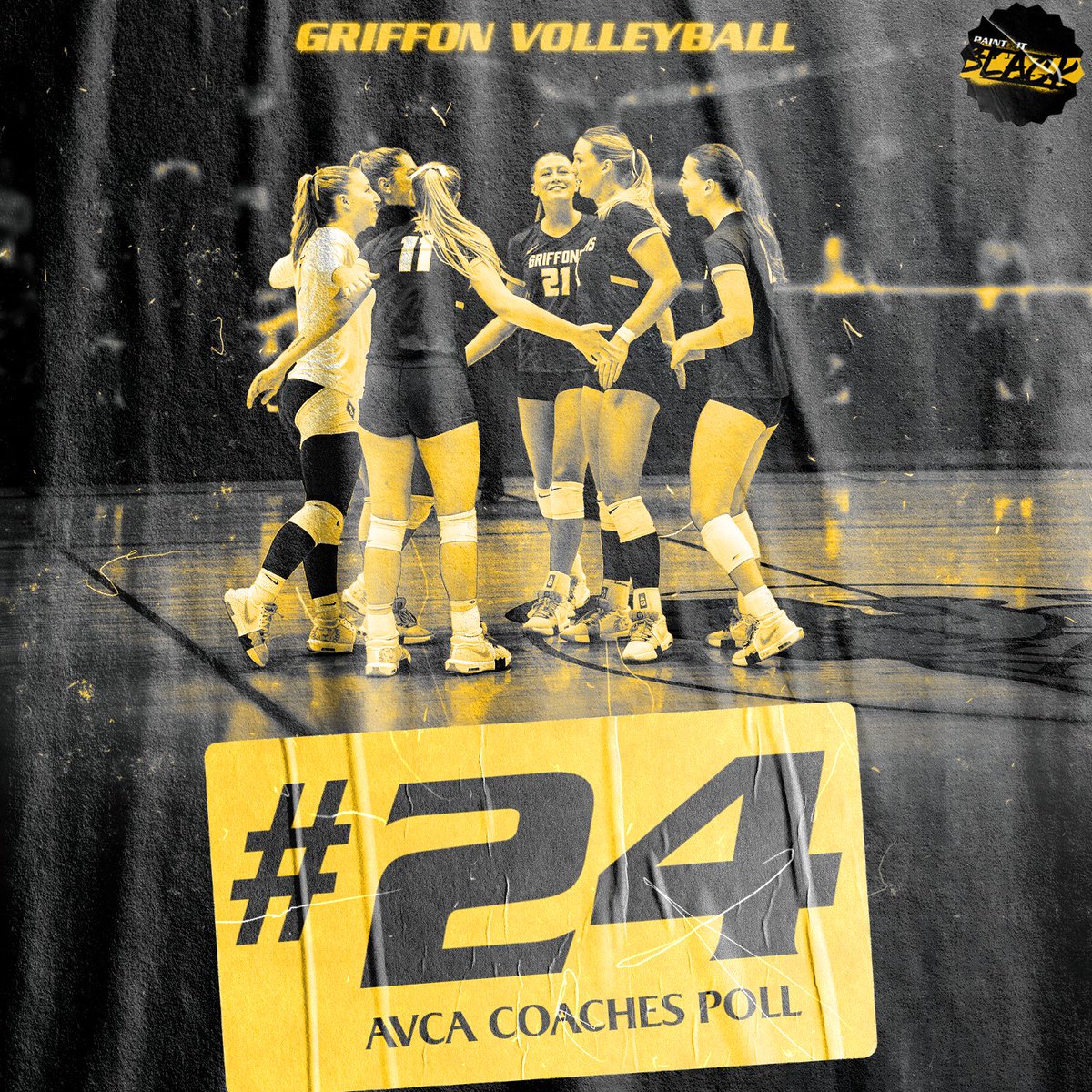 It's About Time.   

After receiving votes for six straight weeks, the Griffons are finally nationally ranked! 

<a href="/MWSUvolleyball/">Missouri Western Volleyball</a> (16-4, 7-2 MIAA) concludes non-conference play on the road tomorrow night at William Jewell.

#PaintItBlack🏴 | #GriffUp🦅🦁