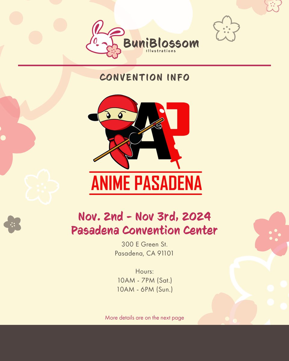BuniBlossom 🐰🌸 (@buniblossom) on Twitter photo Hello everyone! In less than 2 weeks, <a href="/jananachips/">Jester Jana🃏⚔️ Shop updated!</a>, <a href="/rivercloud_/">Tina @ rivercloud.bsky.social</a> and I will be vending at @animepasadena!
Please look through the posts below for more info ~🐰🌸 Hello everyone! In less than 2 weeks, <a href="/jananachips/">Jester Jana🃏⚔️ Shop updated!</a>, <a href="/rivercloud_/">Tina @ rivercloud.bsky.social</a> and I will be vending at @animepasadena!
Please look through the posts below for more info ~🐰🌸