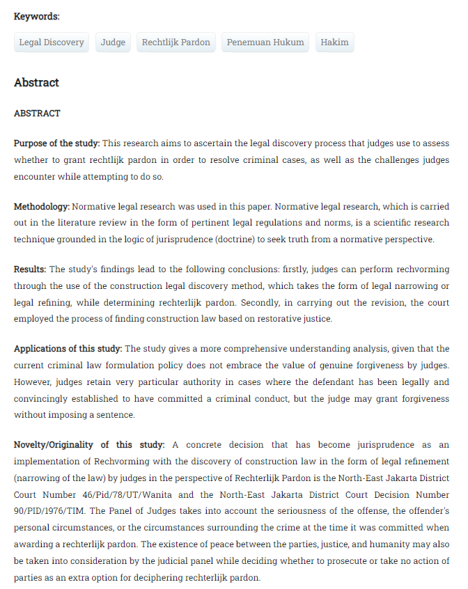 Jurisprudence_e's tweet photo. Sugiharto, Gatot, dkk. “Analysis Of Legal Discovery Methods By Judges In Rechterlijk Pardon’s #Perspective to Solve Criminal Cases.” Jurnal #Jurisprudence, Juni 2024, hlm. 1–22. https://t.co/RWqsxZGR9K, https://t.co/IMA5WvcBza. https://t.co/M0tfjz2hli