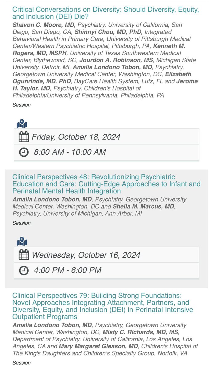 Amalia Londoño Tobón, MD, IMH-E®🇨🇴🇺🇸 She/Ella (@drlondonotobon) on Twitter photo Great <a href="/AACAP/">American Academy of Child & Adolescent Psychiatry</a> annual meeting
Connected with champions of perinatal and infant mental health, diversity and inclusion.
It's crucial that we continue to advance our support for all families during #pregnancy and #postpartum.
we need systems that holistically care for the family Great <a href="/AACAP/">American Academy of Child & Adolescent Psychiatry</a> annual meeting
Connected with champions of perinatal and infant mental health, diversity and inclusion.
It's crucial that we continue to advance our support for all families during #pregnancy and #postpartum.
we need systems that holistically care for the family