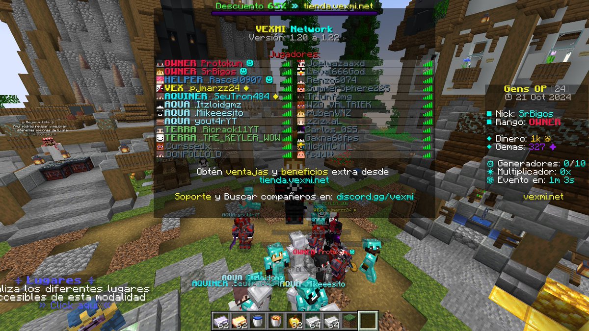 VexmiNet's tweet image. Abrimos GensOP Temporada 1

Es un SkyBlock con Generadores pero por quedar en Top 1 en diferentes aspectos en esta temporada podrás conseguir DINERO REAL 💸

Ya hay varias personitas probando esta modalidad en nuestro Servidor de Minecraft Java y Bedrock

discord.gg/vexmi