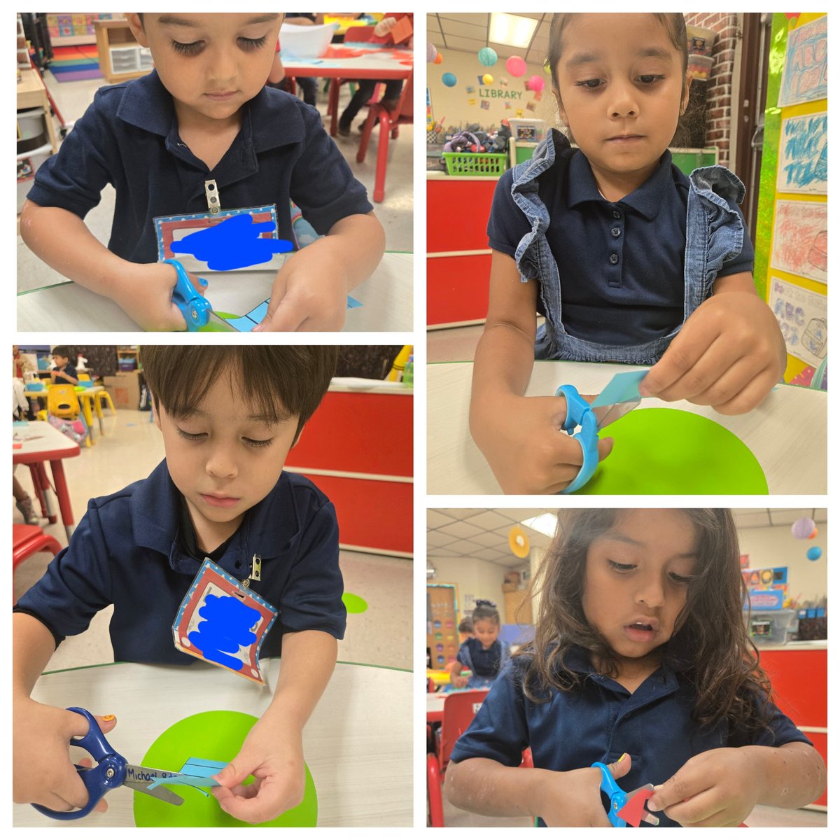 kimmeekeen's tweet image. Look at that concentration!  Lots of practice with scissors happening in Pre-K! ✂️✂️✂️ @LaurelesMustang  #prekfun #finemotorskills