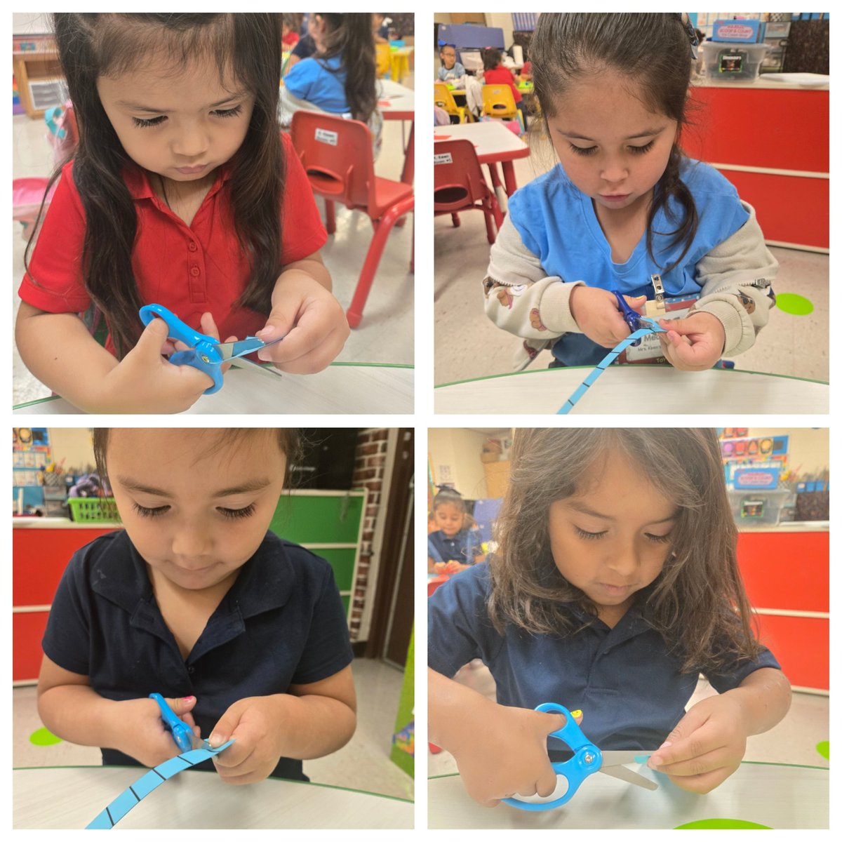 kimmeekeen's tweet image. Look at that concentration!  Lots of practice with scissors happening in Pre-K! ✂️✂️✂️ @LaurelesMustang  #prekfun #finemotorskills