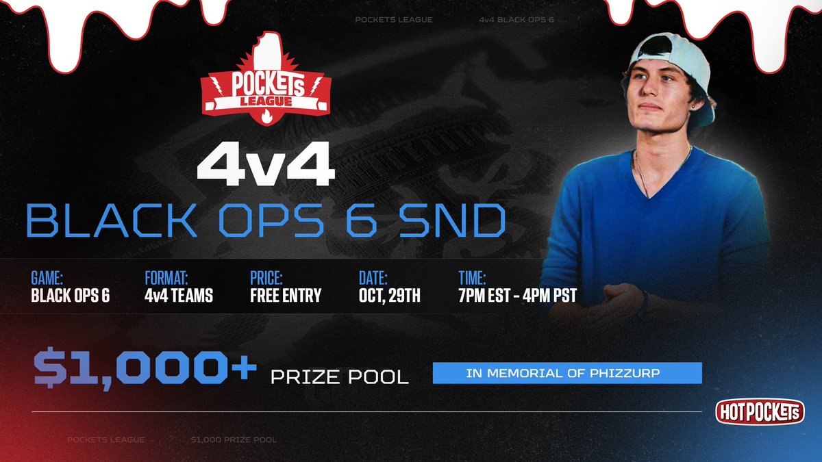 CODAgent (@callofdutyagent) on Twitter photo ⚔️4v4 $1000+ PHIZZURP MEMORIAL BO6 SND⚔️
🏆$1000 + MONEY RAISED IN <a href="/FeLo/">Tyler FeLo</a> STREAM
⚡️FREE ENTRY | POWERED BY <a href="/hotpockets/">Hot Pockets</a>
📅TUES OCT 29TH, 7PM EST
📒CODAGENT RULES | BEST OF 3 SINGLE ELIM
🚨DM TO SIGNUP ⚔️4v4 $1000+ PHIZZURP MEMORIAL BO6 SND⚔️
🏆$1000 + MONEY RAISED IN <a href="/FeLo/">Tyler FeLo</a> STREAM
⚡️FREE ENTRY | POWERED BY <a href="/hotpockets/">Hot Pockets</a>
📅TUES OCT 29TH, 7PM EST
📒CODAGENT RULES | BEST OF 3 SINGLE ELIM
🚨DM TO SIGNUP