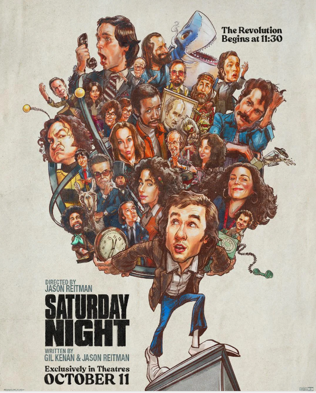 Saw #SaturdayNight this Monday evening. Liked it. Even with its presentation of the chaotic, stressful, heated, unsure, and sometimes thrown together and violent 90-minutes before the first SNL aired, I found the film strangely cozy, warm, nostalgic, and comforting.