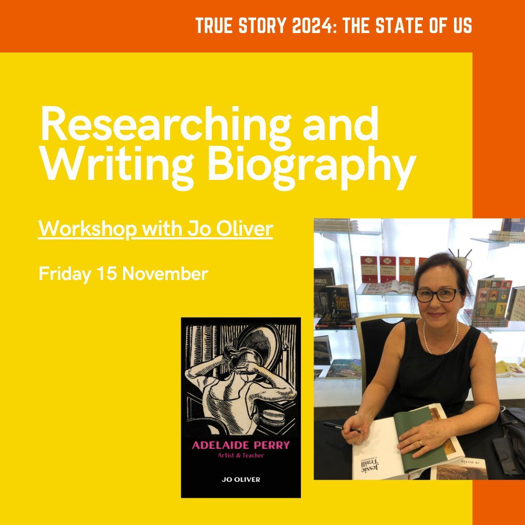 We're only three weeks away from #TrueStoryFestival! 

We have two FANTASTIC workshops happening on Friday 15 November, starting with "Researching and Writing Biography" with historian Jo Oliver. Tickets are limited so don't miss out!

events.humanitix.com/true-story-202…