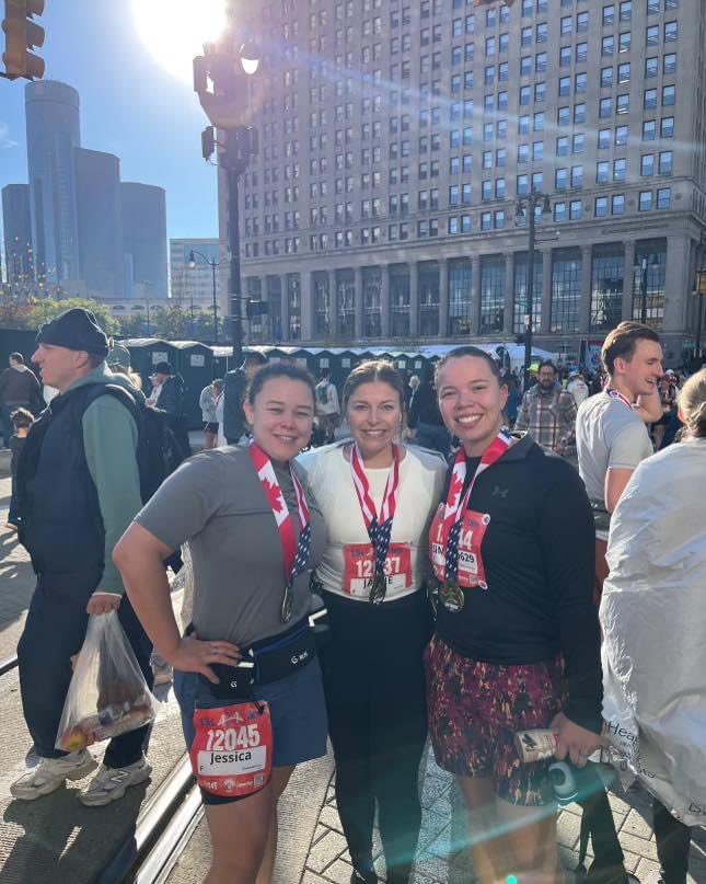 msupolice's tweet photo. After working over 14 hours providing safety and security coverage for the home football game against Iowa on Saturday, three of our department members finished their weekend by completing the Detroit Free Press Half Marathon! 

Congratulations to Detective Sergeant Jessica Mitchell, Detective Jamie Izen and Officer Sierra Alvarado on your incredible accomplishment! 

We are proud of your hard work, training and dedication while on duty and off duty!