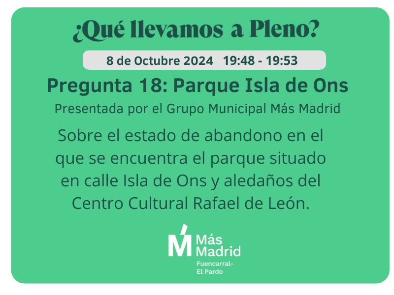 MasfuencarralE's tweet photo. @AsocVecBegona @APIS_000 @MasMadridCiudad Sobre el estado de abandono en el que se encuentra el parque situado en calle Isla de Ons y aledaños del Centro Cultural Rafael de León. https://t.co/UswWNuuTQS https://t.co/6uzRoCM6c4