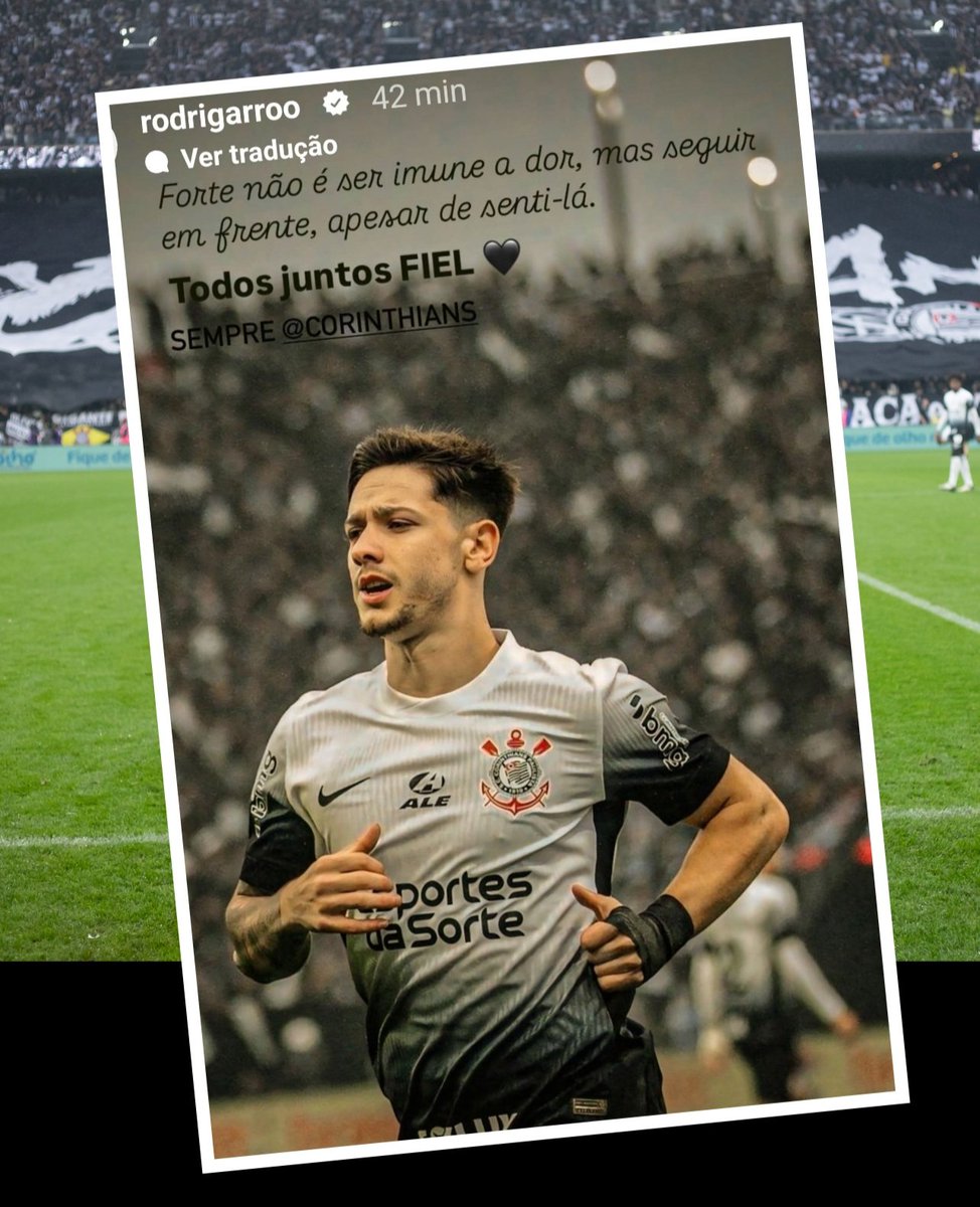 "TODOS JUNTOS, FIEL"

Mensagem de Rodrigo Garro à torcida do Corinthians após a queda na Copa do Brasil.

#RodrigoGarro #Corinthians
