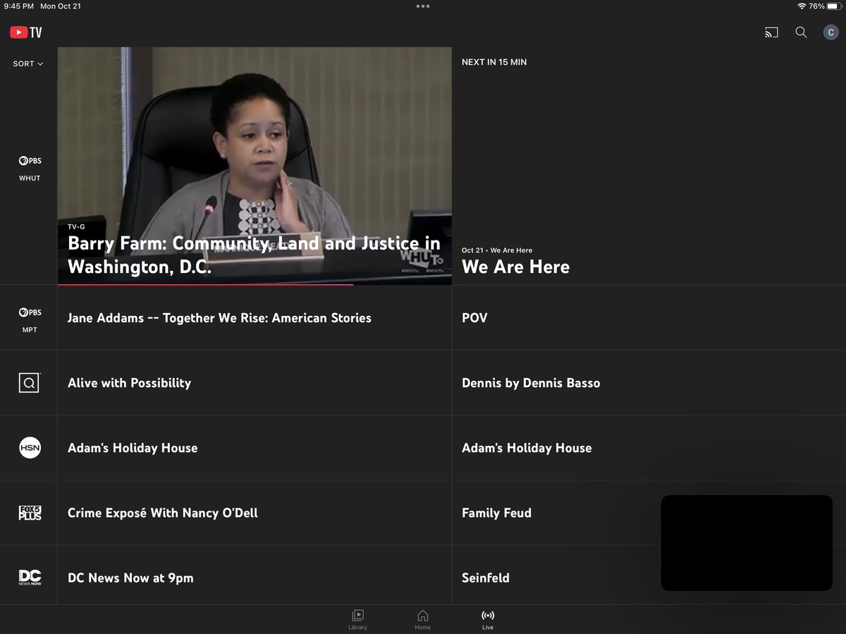 Just channel surfing and I see “Barry Farm” on <a href="/whuttv/">WHUT</a> !