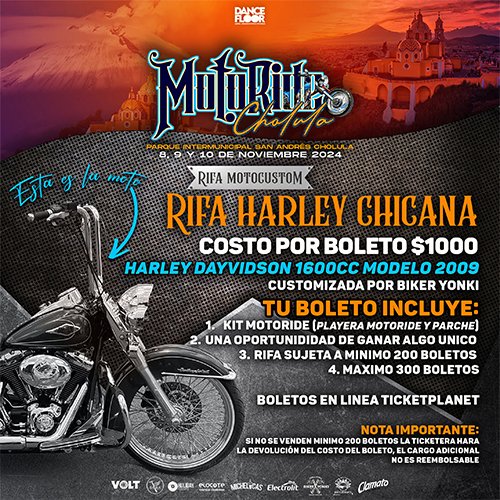 _LosTitulares's tweet photo. 🌟 ¡Prepárate para el evento más emocionante del año! 🚀 Este 8, 9 y 10 de noviembre, Cholula se llenará de adrenalina en **Motoride**. 🏍️✨

🔥 Disfruta de rifas increíbles de motocicletas, renta de espacios y por supuesto,conciertos 🎶🎉 https://t.co/ATlQ2g9P83